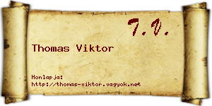 Thomas Viktor névjegykártya